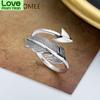 Creative S925 Sterling Silver Angel Feather Cupid Arrow Woman 'S Rings Retro Style Irregular Jewelry Index Finger Ring For Woman