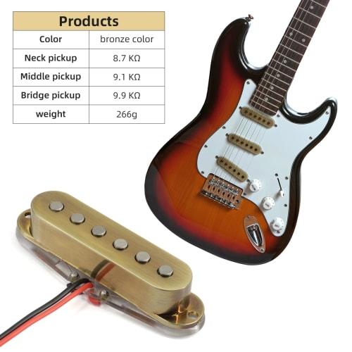 Звукосниматели Ogdni Alnico 5 для Strat, Одиночные звукосниматели для грифа/среднего/бриджа гитары, Кремовые, для электрогитар Strat и Squier (белый)