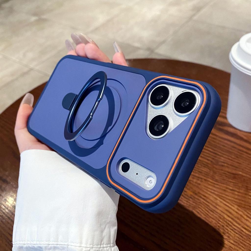 Подходит для чехла на мобильный телефон Apple 17Promax, двухцветный, с подставкой-фантом, для iPhone16, с магнитной зарядкой, 15, защитный чехол, 14
