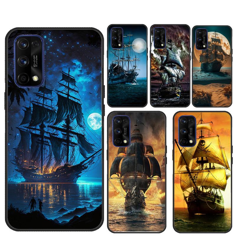 Sailing Ship Pirate Ship For Realme 14 10 11 12 13 Pro Plus GT 7 Pro 6 5 GT 6T C67 C61 C55 C53 C51 C21Y C25S C75 Case