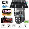 LS VISION 4G Solar IP Camera WIFI CCTV 12MP Dual Lens Triple Screen PTZ Auto Tracking 6K Curious Security Surveillance V380 Pro Camera
