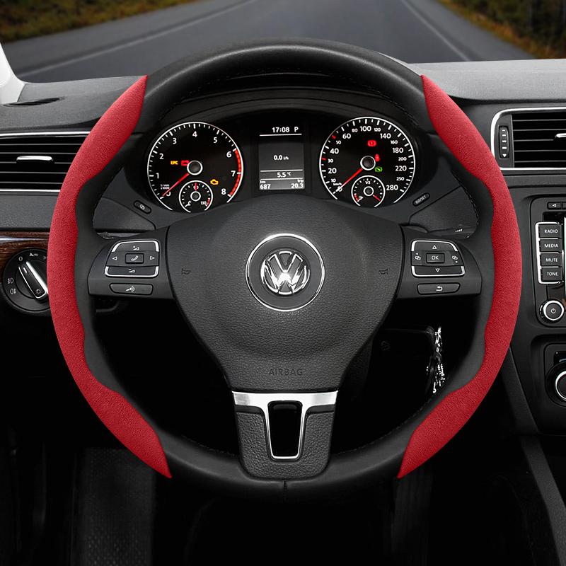 Подходит для Volkswagen Нескользящая Пряжка Сегментированная Замшевая Накладка на Руль Подходит для Polo Golf 5 6 7 Gol Cc Passat B6 B8 Jetta Scirocco T4