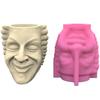 Unique Plant Flower Mould Uncle Face Silicone Mold Succulent Planter Epoxy Resin Mold Garden Figurines Outdoor