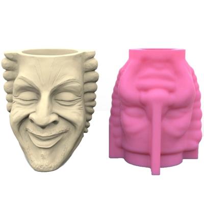 Уникальная форма для цветка растения Uncle Face, силиконовая форма для суккулентного растения, форма из эпоксидной смолы, садовые фигурки на открытом воздухе