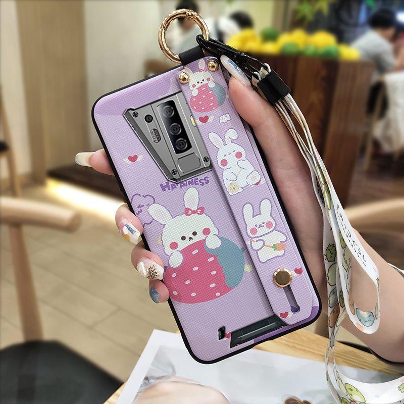 Kickstand Anti-dust Phone Case For Blackview BV6900 Wrist Strap Ring Cartoon Anti-knock Waterproof Cute Dirt-resistant