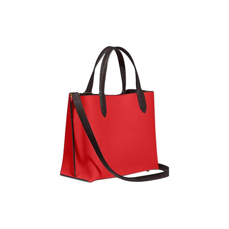 Новая сумка-тоут COACH Willow из спилковой кожи, сумка для покупок, сумка через плечо, сумка кроссбоди, женская сумка среднего размера красного цвета C8561-B4PJ6