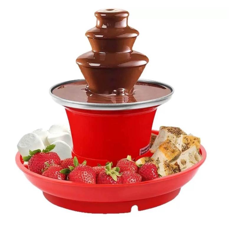 Multipurpose Chocolate Fountain Maker 3 Layer Electric Chocolate Fondue Fountain for Candy Melting And Cheese Dipping