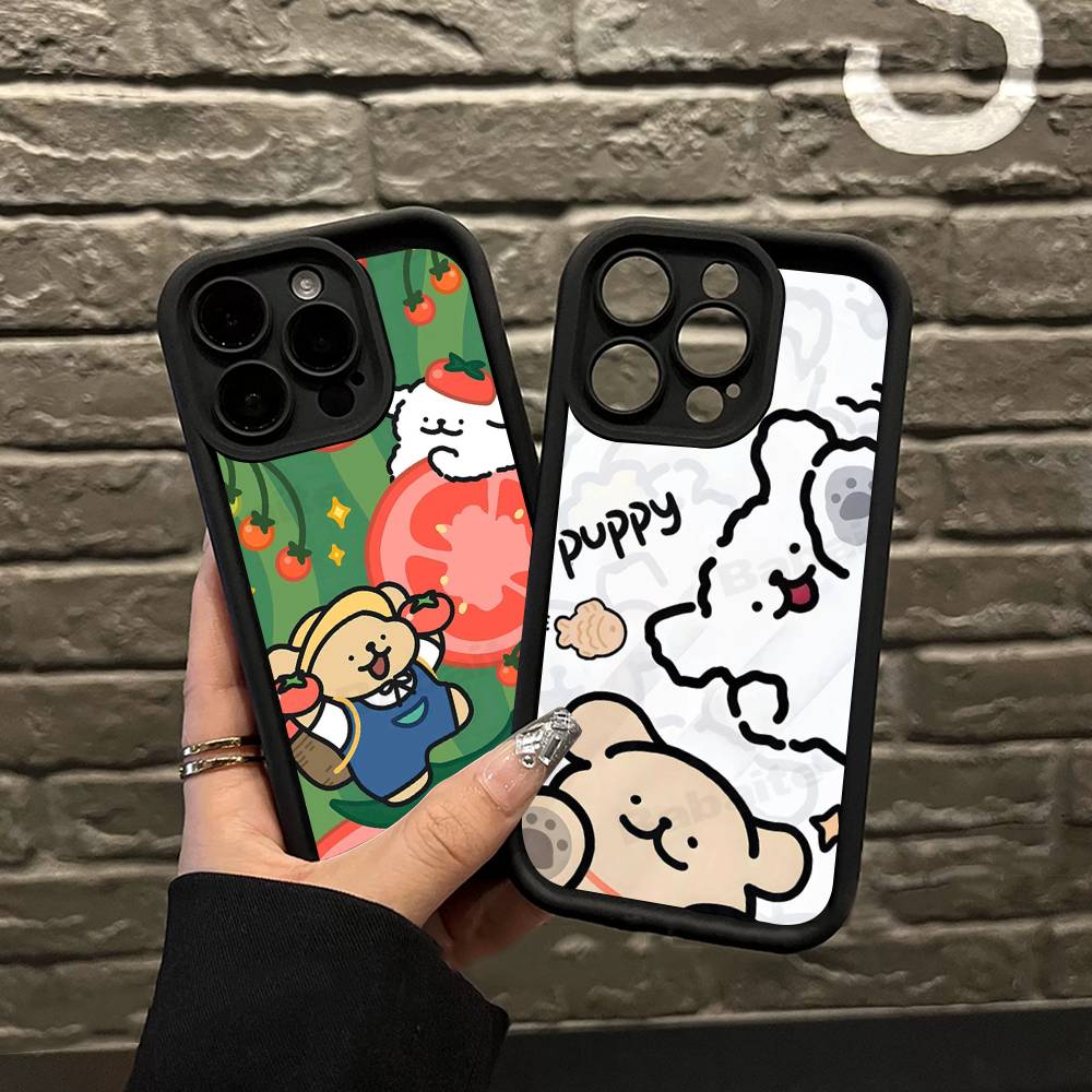 Maltese Cute Line Puppy Dog For IPhone 17 Pro Max 16 15 14 13 12 11 Plus Black Soft Phone Cover