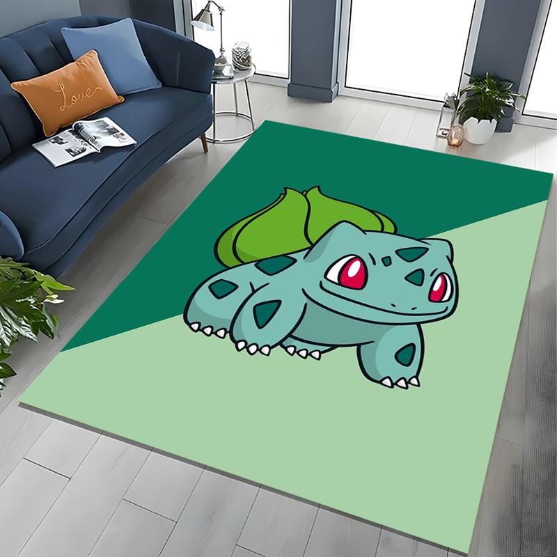 Japanese Anime Pokémon Bulbasaur Carpet for Living Room Bedroom Kid's Room Home Decor Area Rug Non-slip Mat Sofa Cloakroom Mat