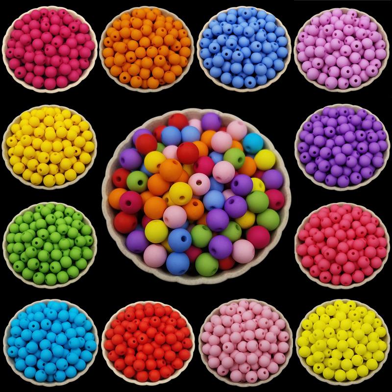 100 шт. 8 мм DIY бусины сплошной цвет объемные акриловые матовые бусины цветные многоцветные акриловые матовые бусины свободные бусины украшение для скрапбукинга изготовление поделок