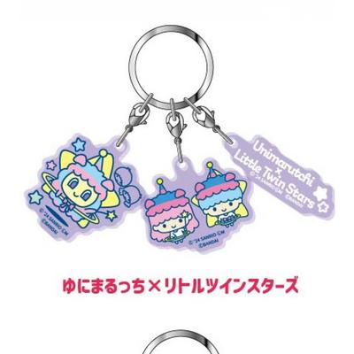 Sanrio Тройной акриловый брелок Tamagotchi X Персонажи Sanrio 05 Yunimarucchi X Little Twin Stars
