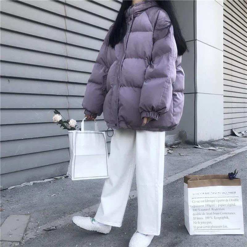 Winter Down Padded Jacket Women's Short Bread Coat Loose Thicker Student Padded Coat Women