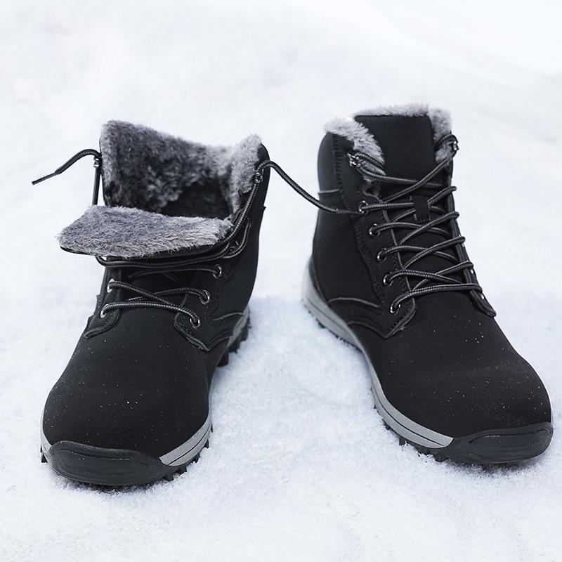 Amazon лидер продаж зимние походные ботинки мужские водонепроницаемые сноубутсы высокие уличные бархатные кроссовки термохлопковые ботинки
