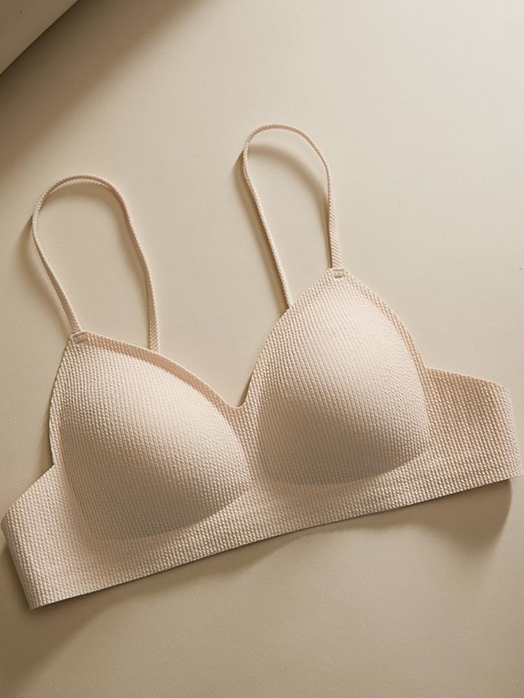 Traceless underwear women's small breasts gather, the triangular cup shows a large collection of secondary breasts, anti-sagging and upper support