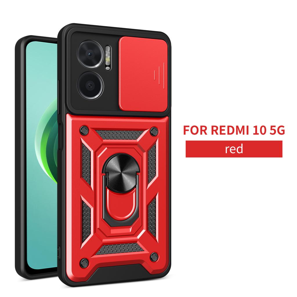 Для Xiaomi Redmi 10 5G Чехол Redmi 10 5G Обложка Redmi 10 5G Магнитное Кольцо Держатель Бронированный Чехол для Телефона Слайдер Защита Камеры Задняя Крышка