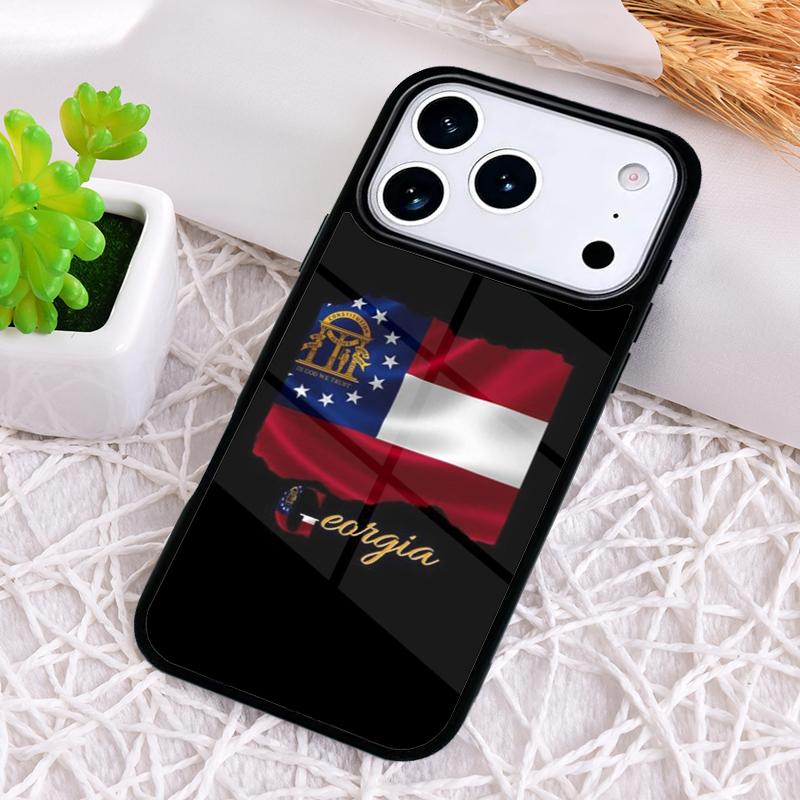 Чехол для телефона с флагом штата Джорджия для iPhone 17 Air 16 15 11 12 14 13 Pro Max Ударопрочный чехол
