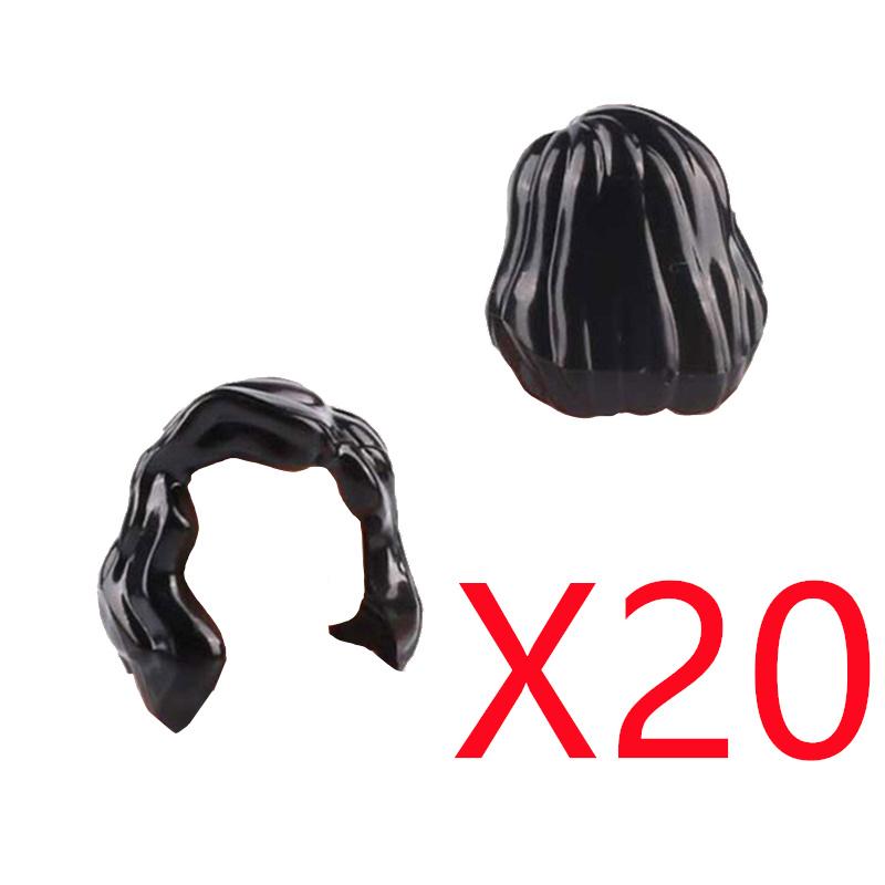 MOC Городские строительные блоки Части тела фигурок Креативные аксессуары Длинные волосы Коричневые Черные Золотые Мини-кирпичики Совместимая игрушка Подарок k030