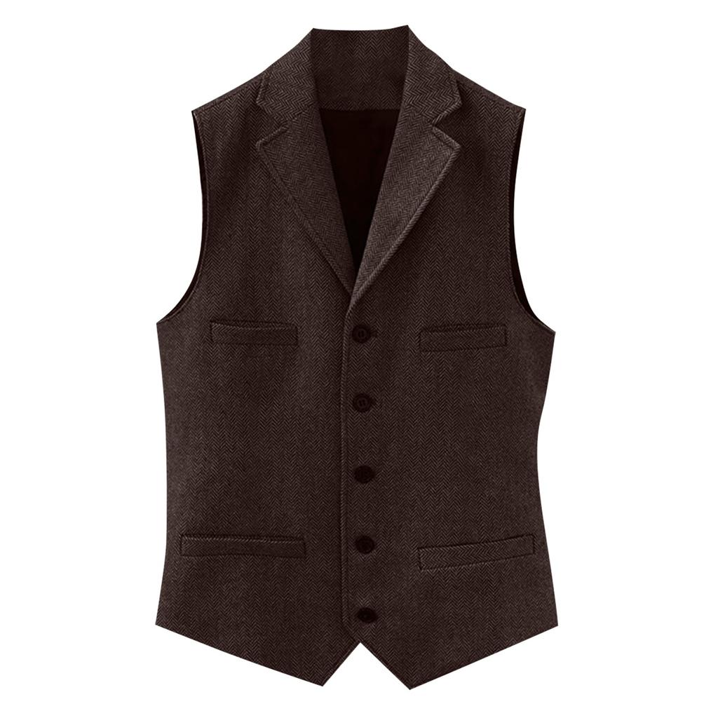 Мужская мода, повседневный однобортный однобортный жилет, мужской топ без рукавов