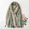 180 * 85cm Bandanna Muslim Headscarf Outdoor Cotton and Linen Scarf the Four Seasons Warm Tassel Shawl Popular Print Beach Towel