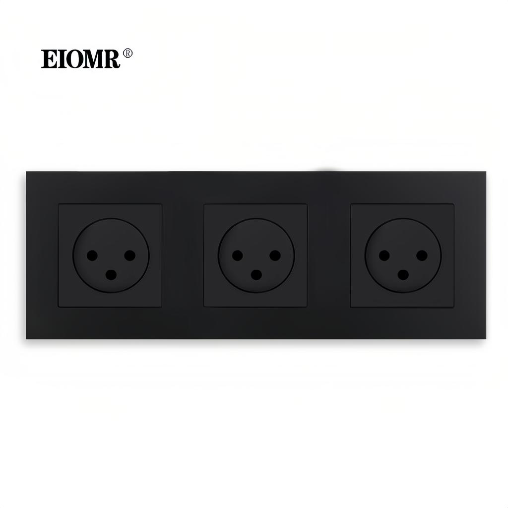 EIOMR Израиль USB Розетка-Выключатель 16А Черная Огнестойкая Панель из Поликарбоната для Дома Одиночная Двойная Тройная Израильская Настенная Розетка-Выключатель