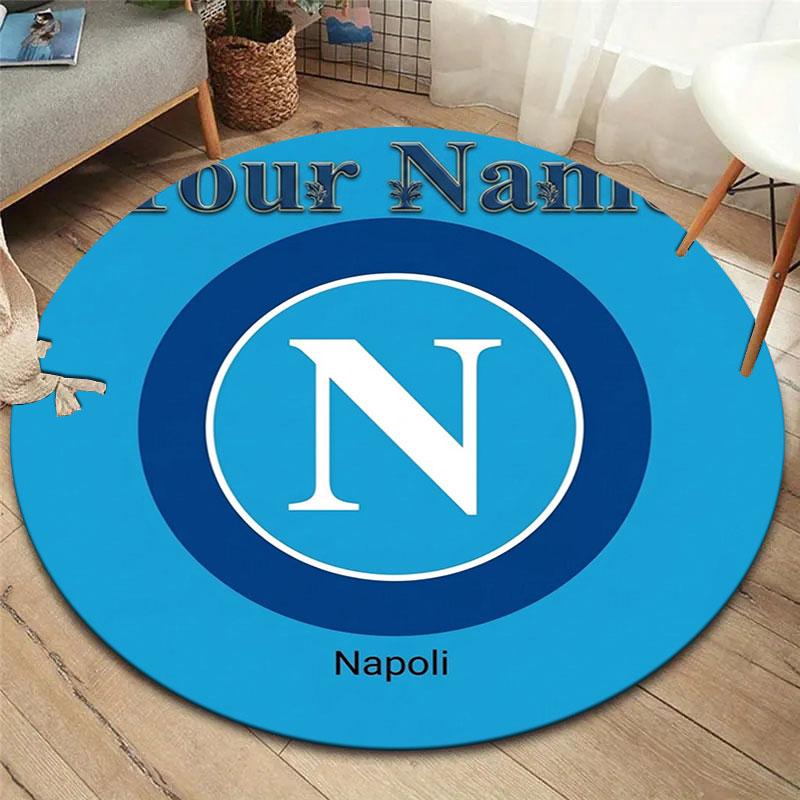 SSC Napoli Custom Name Round Area Rug,Carpet Rug for Living Room Bedroom Sofa Playroom Decor,Non-slip Floor Mat