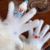 Newcomer Discount: Women's Mink Fur Snowman Gloves - Cute, Warm Winter Wear for Students