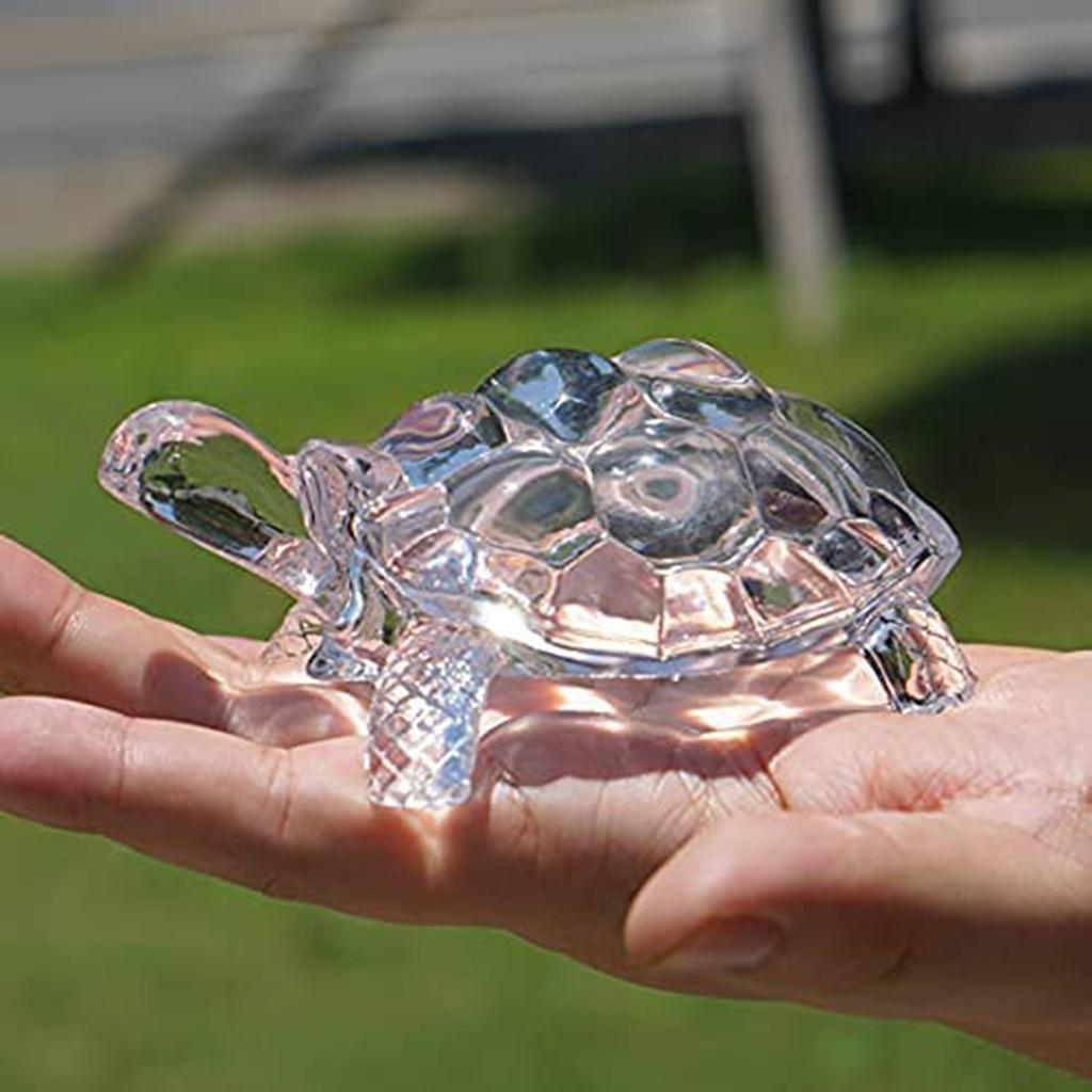 A Crystal Turtle Ornament, Mini Turtle Statue, Lucky Ornament, Suitable for Home Office Desk Decoration, Home Decoration