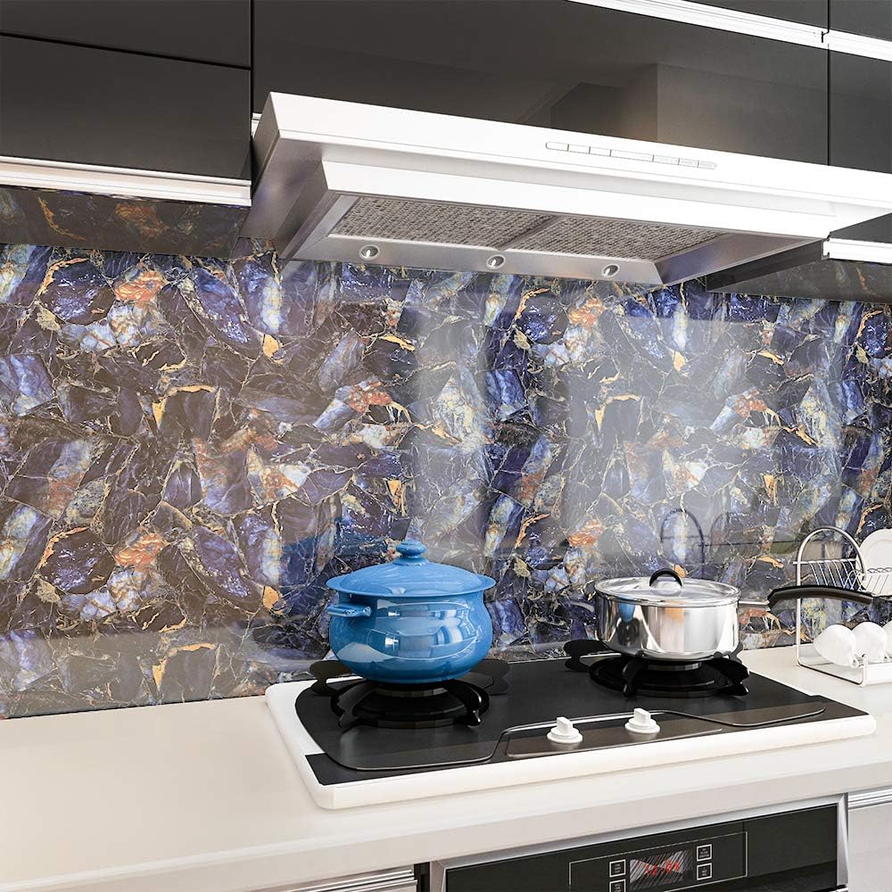 Мраморные обои Контактная бумага Водонепроницаемые Маслостойкие Наклейки на стену ПВХ Самоклеящиеся Кухонный шкаф Столешница Домашний декор