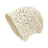 Bohemian Style Crochet Flower Knitted Hat Thin Knit Cap Fashion Hollowed Out Beanie Cap  Casual