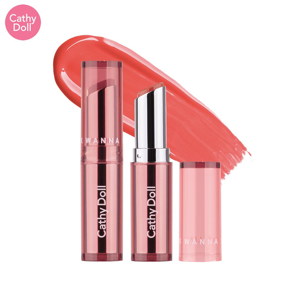 Cathy Doll Губная помада Wanna Shine, масло виноградных косточек, гиалурон, помада Lustruos, №01-№06, 3 г - Тайская косметика