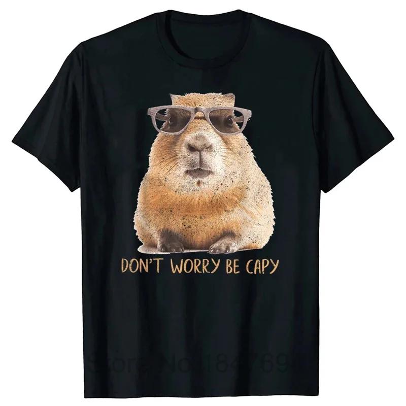 3D Printed Funny Capybara TShirt for WomenRetro Pattern T-Shirts Summer Casual Fashion Loose T-Shirts Round Neck Tops