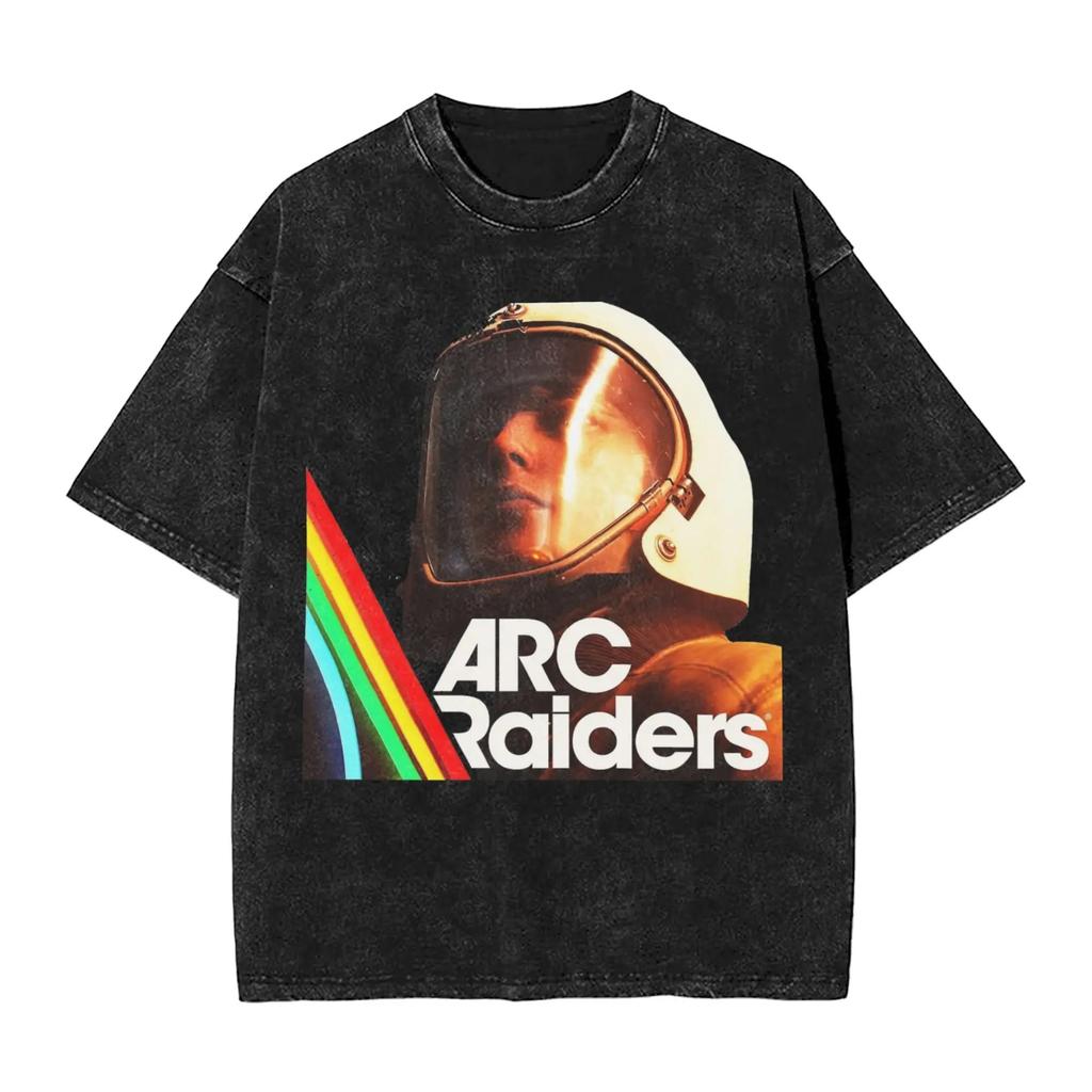Горячая Игра Arc Raiders Наряд Футболка Мужская Стиранная Оверсайз Плотный Хлопок Футболки Одежда Кислотная Стирка Одежда Хип-Хоп Короткий Рукав Женская Мужская Футболка