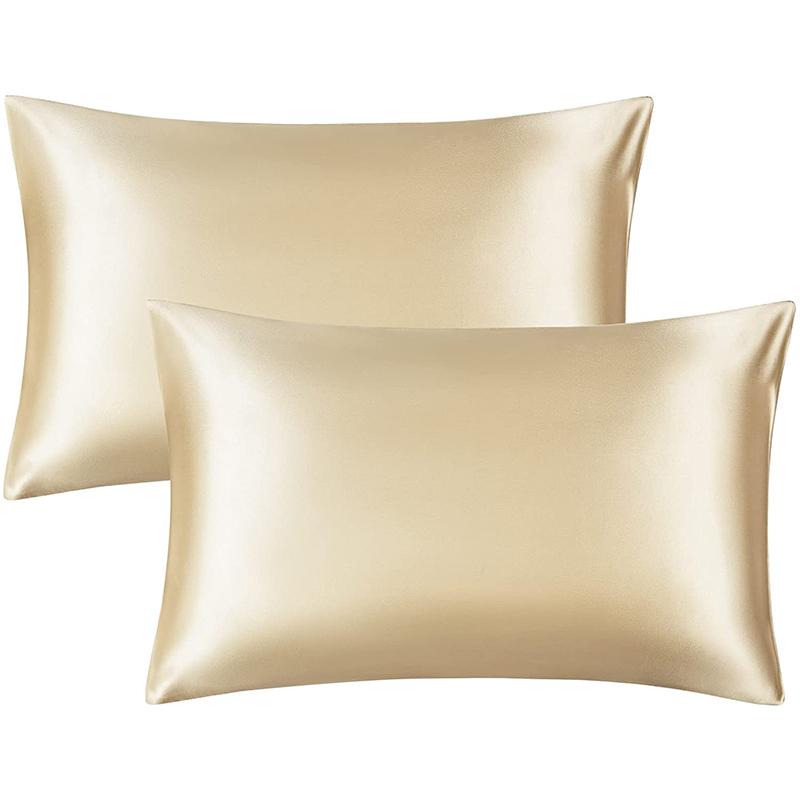 Набор из 2 атласных наволочек — воздушные шелковые наволочки для волос и кожи, 2 комплекта атласных наволочек с застежкой-конвертом