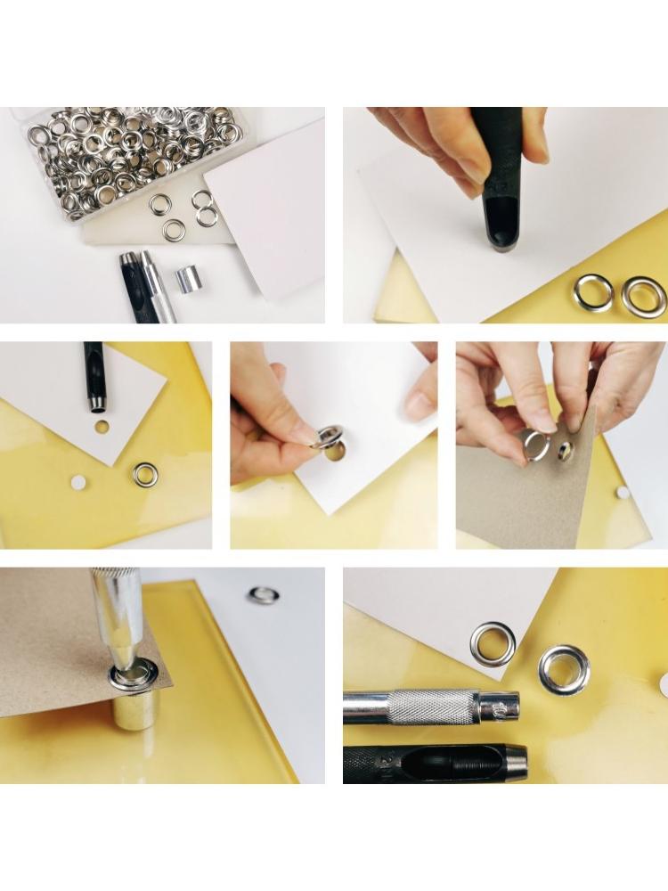 100 шт. 12 мм металлическая пряжка Air Eyelet Corns Tarpaulin Ring Buckle Copper eyelet 3 установочных инструмента 1 набор с коробкой