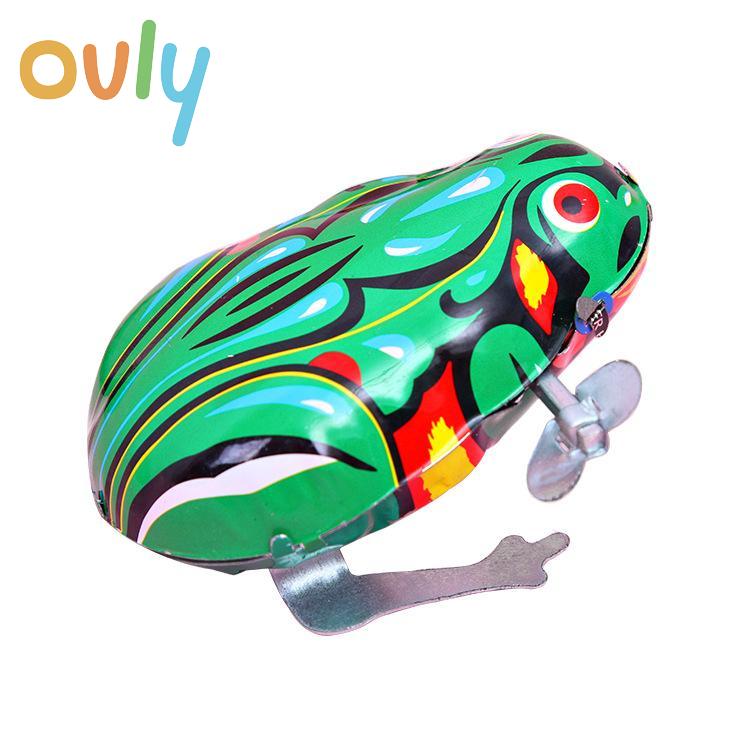 Children's Classic Iron Wind Up Clockwork Toy Jumping Frog Retro Toy Puzzle Education Children's Kids Gift