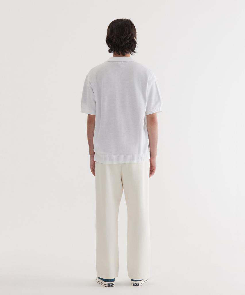 COVERNAT C Logo Collar Half Knit White