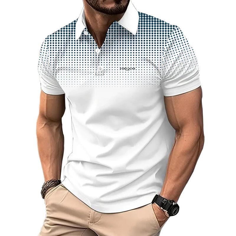 Мужская летняя рубашка поло с буквенным логотипом и коротким рукавом. Мужская модная рубашка-поло для гольфа. Топы.