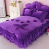 Размер King Size/Queen Size/Twin Size Кружевная утолщенная стеганая юбка-кровать Пододеяльник Наволочка Комплект из четырех предметов Теплая спальня Простое постельное белье Высокое качество