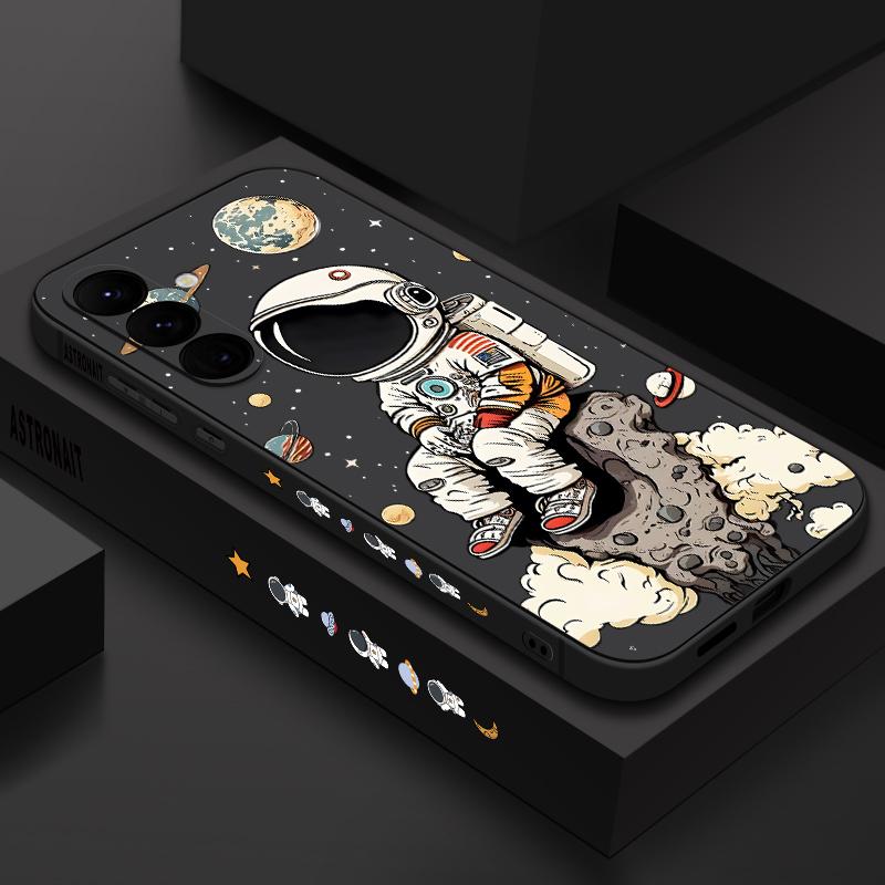 Чехол с рисунком мультяшного астронавта Для Samsung Galaxy S26 S25 Ultra S24 S23 S22 Plus S21 FE A15 A16 A17 A35 A36 A54 A55 A56 5G Мягкий чехол