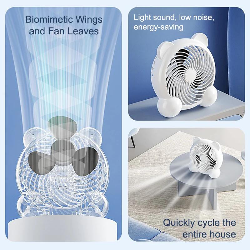 4/7 дюйма Настольный вентилятор Ультра тихий USB-зарядка Вентилятор-панда для офиса дома Портативный общежитие Кемпинг На улице