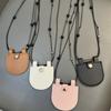 Adjustable Chain Suede Bag Necklace PU Sweater Chain Necklace Creative Gift Mini Necklace