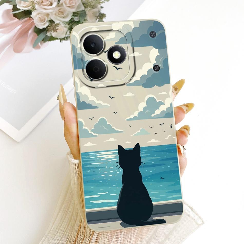 For Realme Note 80 RMX5388 Cute Cat Flower Cartoon Phone Case For Realme Note80 4G Soft Silicone Covers Bumpers