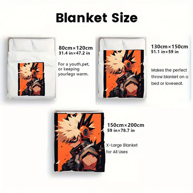 My Hero Academia 2D Flat Pattern Flannel Blanket High quality All Seasons Warmth and Comfort Perfect for Christmas Gifts.NMT0928272