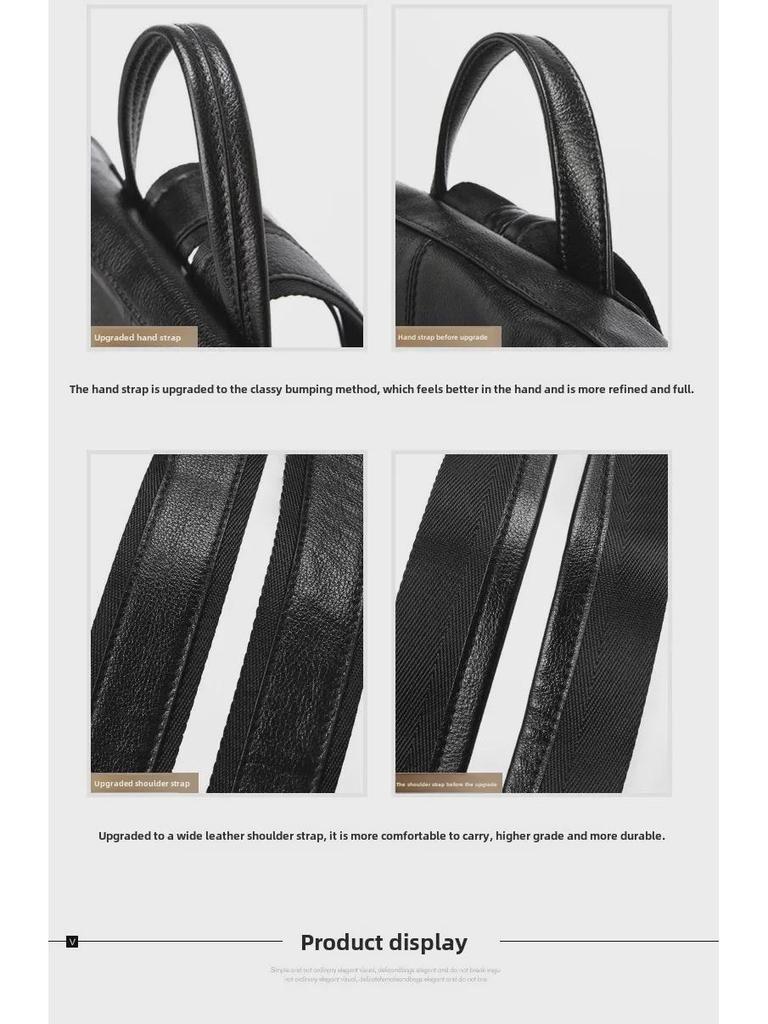 2024 Новый европейский и американский женский рюкзак из натуральной кожи - Большая вместимость, ретро-сумка в стиле колледжа