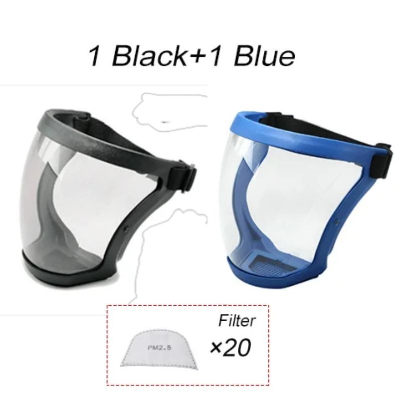 Work Protection Mask Transparent Full Face Shield Mask Reusable Face Protective Screen Anti-fog Windproof Dustproof Kitchen Tool
