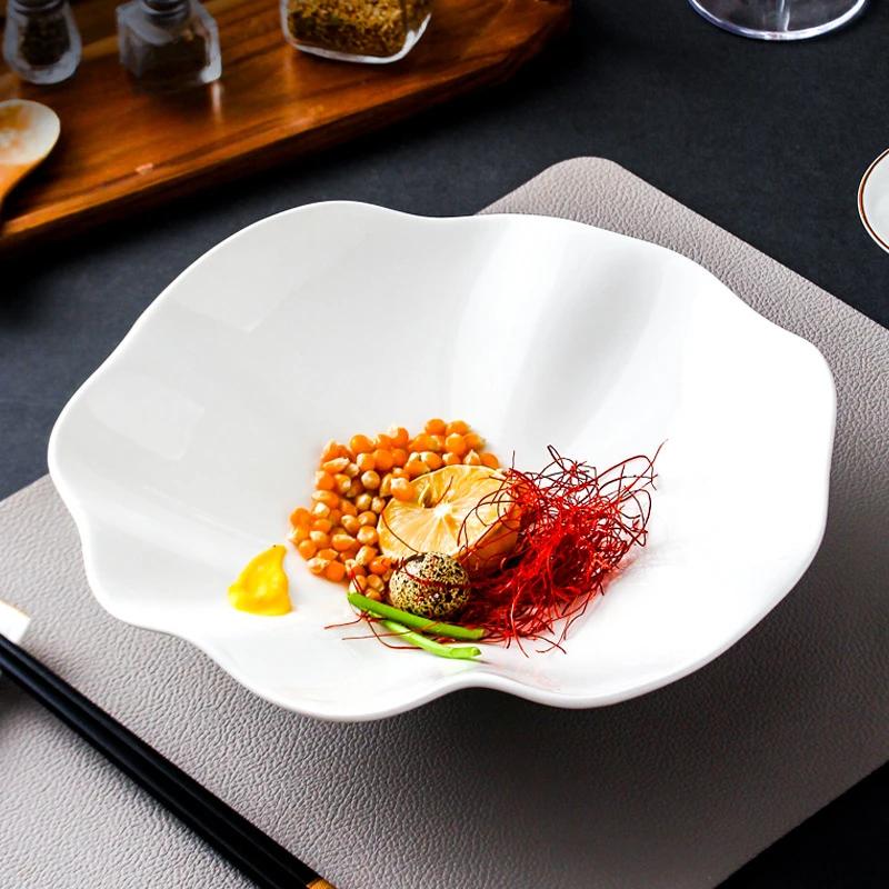 Керамическое простое блюдо Западное блюдо Отель Домашнее Специальной формы Салатник Ракушка Уникальная, Креативная и Красивая Тарелка для супа