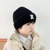 Детская шапочка, детская вязаная шапка для мальчиков и девочек, шапка с буквенным принтом, детские шапки