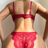 New Fashion Sling Lace Sexy Lingerie Sets Transparent Floral Mesh Underwear Set