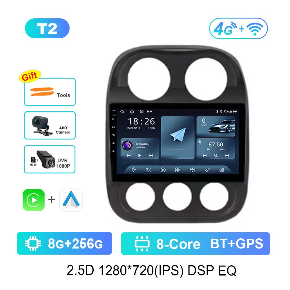 Для Jeep Compass Patriot 2011 - 2017 Автомагнитола Мультимедийный плеер ОС Android GPS Навигация 4G Carplay WiFi Автоинструменты Вентилятор охлаждения