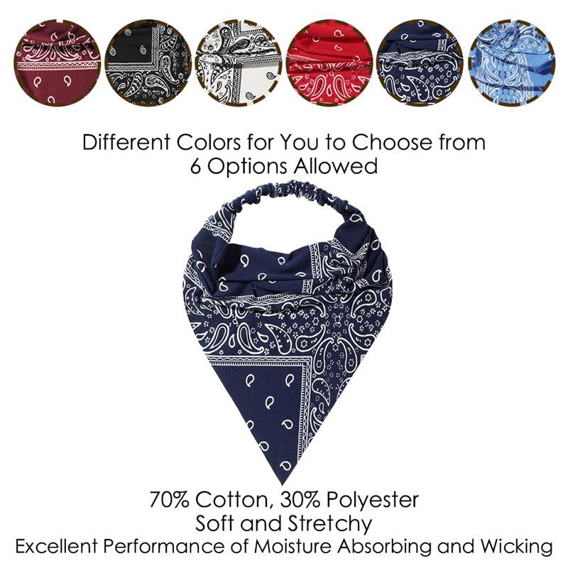 Богемный Стиль Узор Пейсли Повязки на Голову Треугольные Геометрические Печатные Платки на Волосы Этническая Мода Наружные Эластичные Банданы